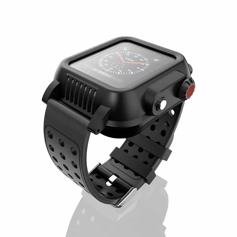 IP65 Водонепроницаемый чехол для Apple Watch 4 40/44 мм силиконовый спортивный ремешок для смарт-Часов Watch Series 4, 2, 3, ремешок с Защитный чехол 38/40 Coque