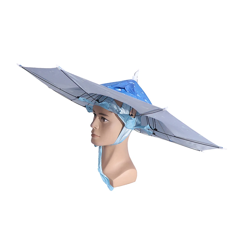 Foldable Head Umbrella Hat Rain Gear Fishing Hat Headwear Umbrella for Fishing Hiking Beach Cap Head Hats Outdoor Equipment