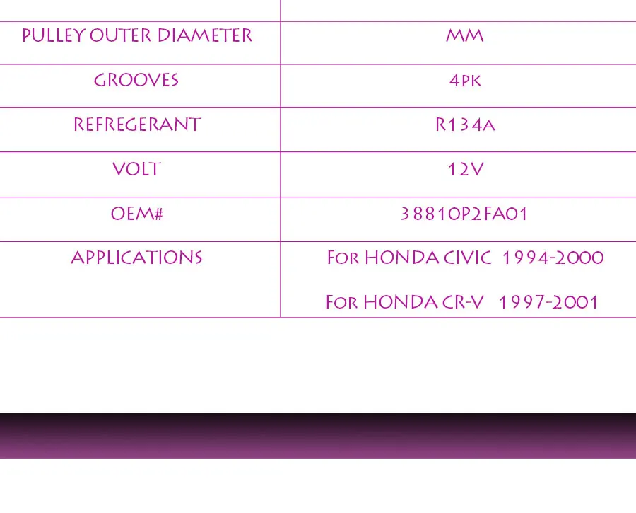 Авто Ac компрессор для автомобиля HONDA CIVIC EK3 EG8 38800P06A02 38800P28A02 38800PLAE000 38800P28A021 38810P76016 38800P28A01