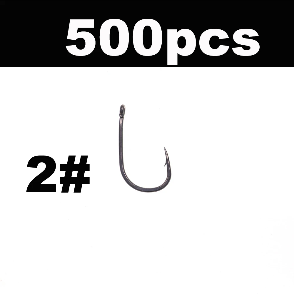 500pcs barbed size 2 JIGEECARP 500 шт. крючки для ловли карпа, грубые рыболовные крючки для ловли карпа, острый Рыболовный крючок с колючей и без колючки, Крючки#2#5#6#7#8 - Цвет: 500pcs barbed size 2