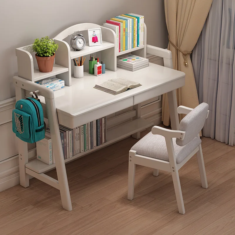 US $393.26 Solid Wood Computer Desk Children Furniture Lift Desk Simple Household Students Study Bedroom Children Desk Adjustable