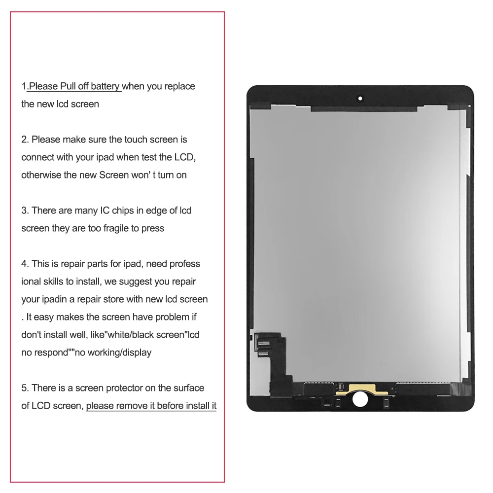 ЖК-дисплей s для Apple iPad 6 Air 2 A1567 A1566 9,7 '' AAA+ класс ЖК-дисплей сенсорный экран дигитайзер сборка Замена