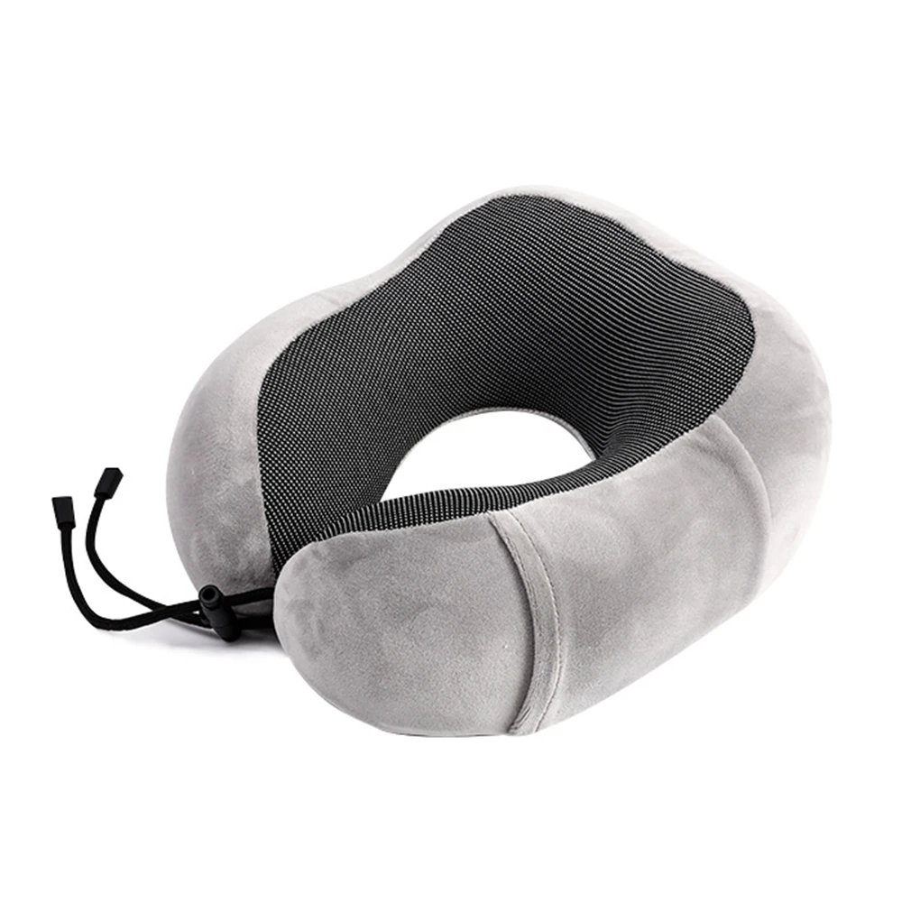 U-образная подушка для путешествий с эффектом памяти, с поддержкой головы 360 градусов, удобная мягкая подушка для шеи, для самолета, автомобиля, дома - Цвет: grey