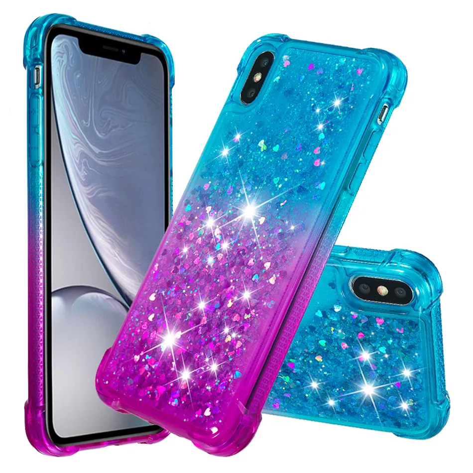 Блестящий чехол Love Heart для iphone X Xr Xs Max 11 Pro 2019 6S 6 7 8 Plus жидкий зыбучий песок телефона