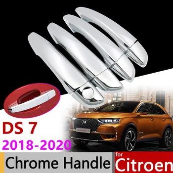 

Car Exterior Accessories Door Chrome Handle Cover for Citroen DS 7 Crossback 2018~2020 2019 Luxury Protective Trim Set Stickers