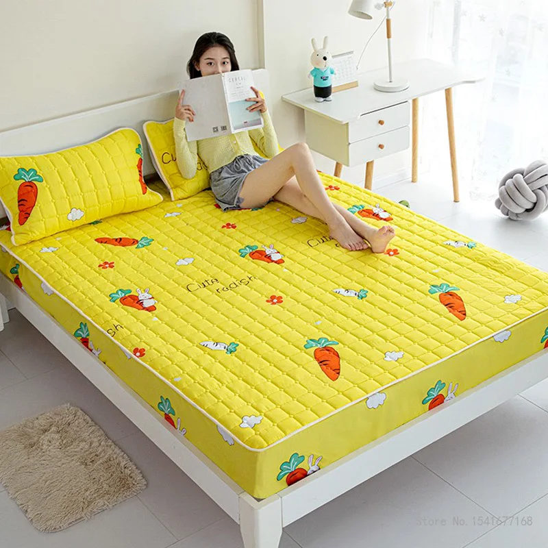 1pc Skin-friendly Cotton Quilted Non-slip Waterproof Mattress Covering ...