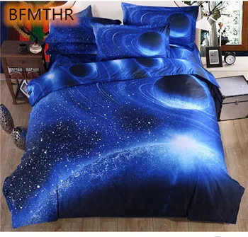 

Bedding Sets Universe Outer Space Themed Bed Linen 3D Galaxy Duvet Cover Flat Sheet 2pcs/3pcs Single Twin Queen Size XHS0140