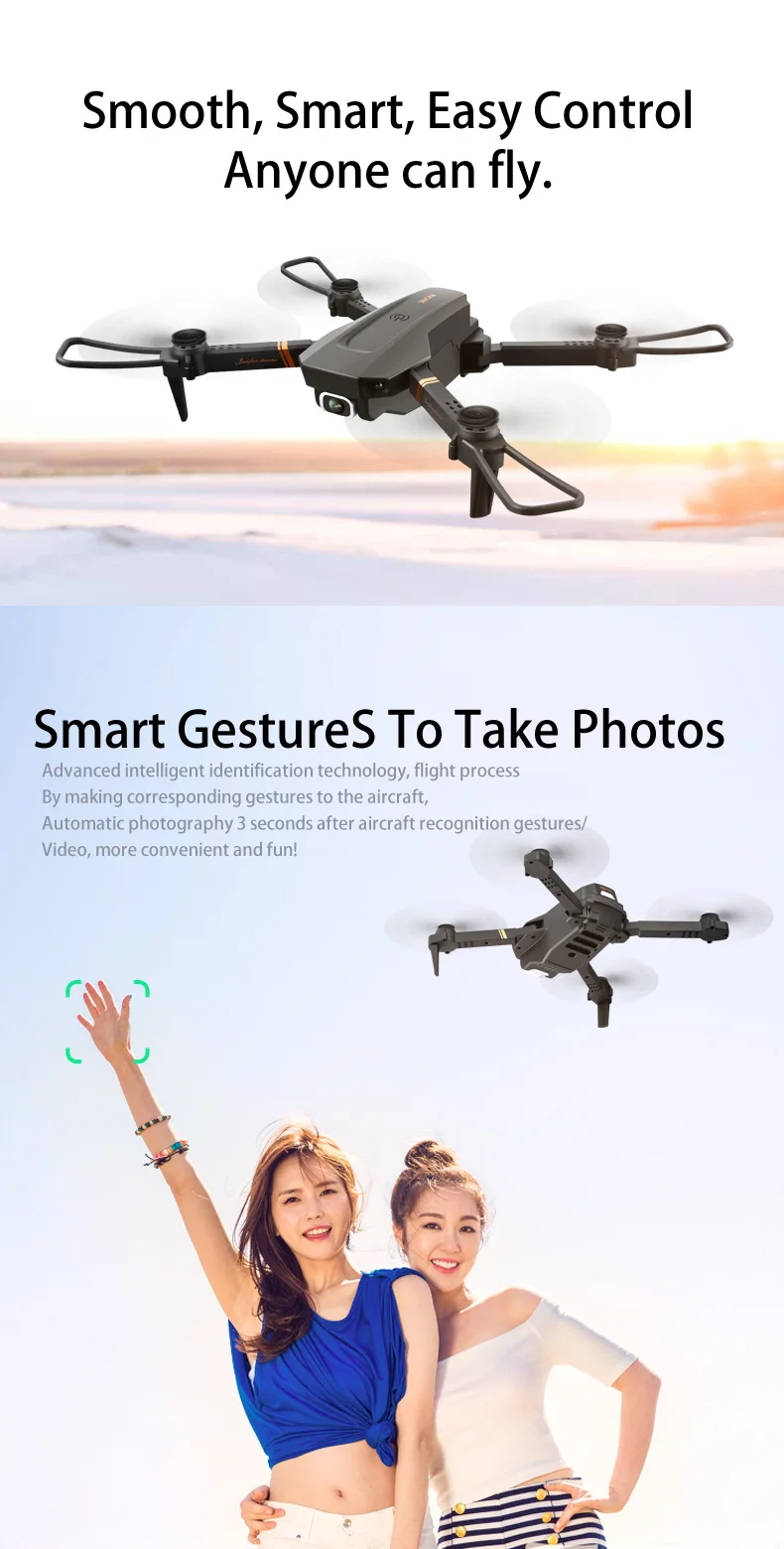 Drone Mini Helicopter Smart Model-4K Double Camera-VR 3D Experience