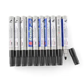 

Whiteboard Marker Pens Dry Wipe Erasable Black 10Pcs Notebook Office