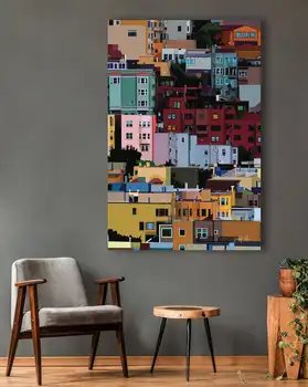 

San Francisco colorful Art Art canvas Poster Home Decor 12x18 24x36inch