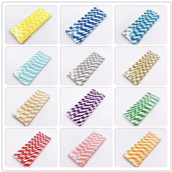 

25Pcs Food-grade Paper Disposable Drinking Straw Colorful Striped Drink Straws for Kitchenware Birthday Party Wedding Supplies