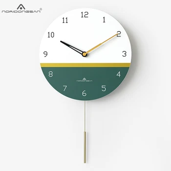 

Luxury Swingable Wall Clock with Pendulum Living Room Art Clock Modern Mute Bedroom Home Decor Wall Brife Creative L