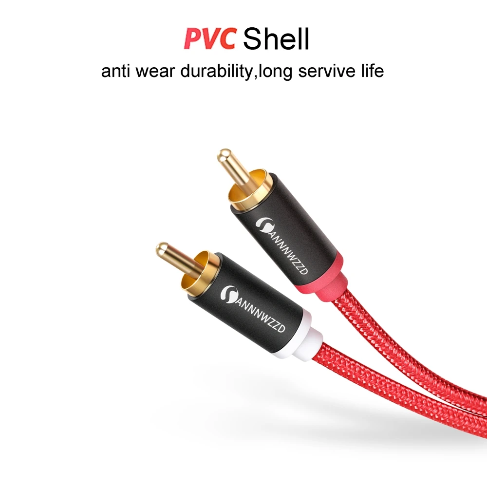 RCA Cable 2RCA to 2RCA Male to Male Audio Cable OFC AV Audio Cable 10m for Home Theater DVD TV Amplifier CD Soundbox 2RCA Cable