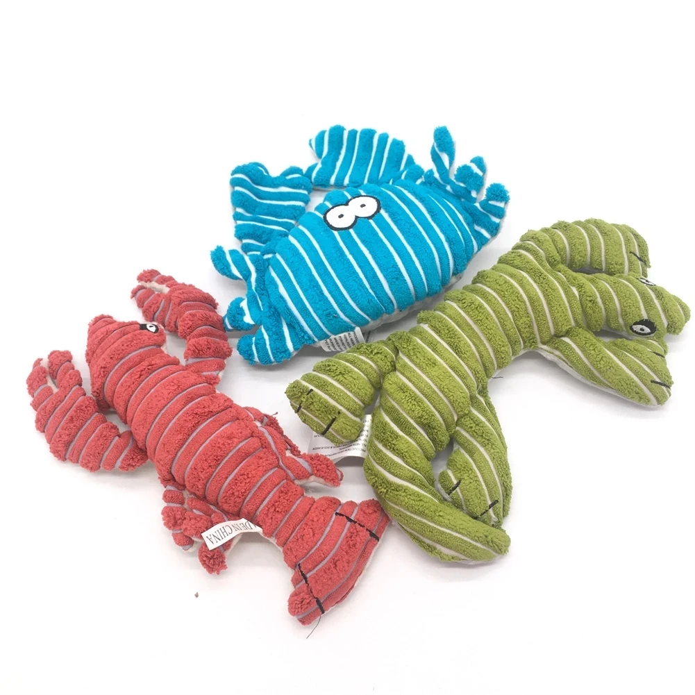 Corduroy Lobster Pet Chew Toy,Squeaking Dogs Toy, Puppy Puzzle, Molars Biting, Squeaker Plush Toy, Pets Accessories animals cartoon dog toys stuffed squeaking pet toy cute plush puzzle for dogs cat chew squeaker toy