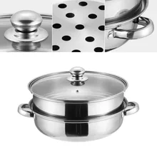 Двухслойная Толстая Пароварка из нержавеющей стали, кастрюля для индукционной плиты, газовая плита, многофункциональная суповая Паровая кастрюля, универсальная кастрюля для приготовления пищи