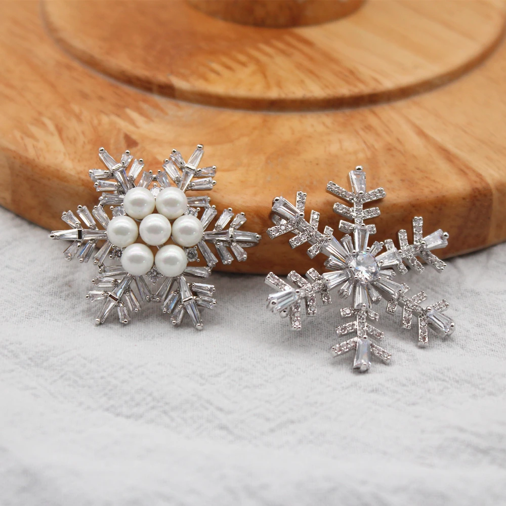 Модная брошь микро инкрустированный Циркон Кристалл Брошь &quotСнежинка&quot