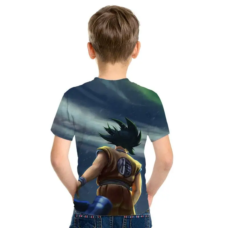 Goku/Vegeta patrn Dragon Ball animacin patrn nios camiseta impresin 3D nios camiseta hombres/nias moda camiseta