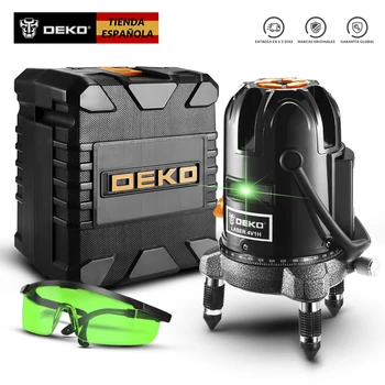 

DEKO DKLL5 5-Línea 6-punta Nivel Laser Horizontal&Vertical Laser Verde Horizontal Nivel Laser 360 Autonivelante Alta Visibilidad