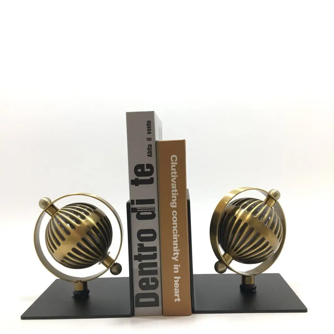 

Office Decorations Book End European Style Soft Loading Metal Handicraft Earth Bookend Book Stand Book Holder Library Decoration
