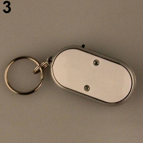 Анти-потеря светодиодный ключ Finder найти брелок для ключей с локатором свисток Звуковой фонарь управления звуком - Цвет: Белый