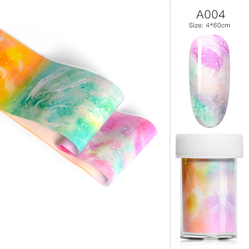 Gradient Rainbow Starry Sky Nail Foil Shimmer Japanese Syle for Nail Art Sticker Set Transfer Foils DIY Salon Wraps Decals - Цвет: BS07057