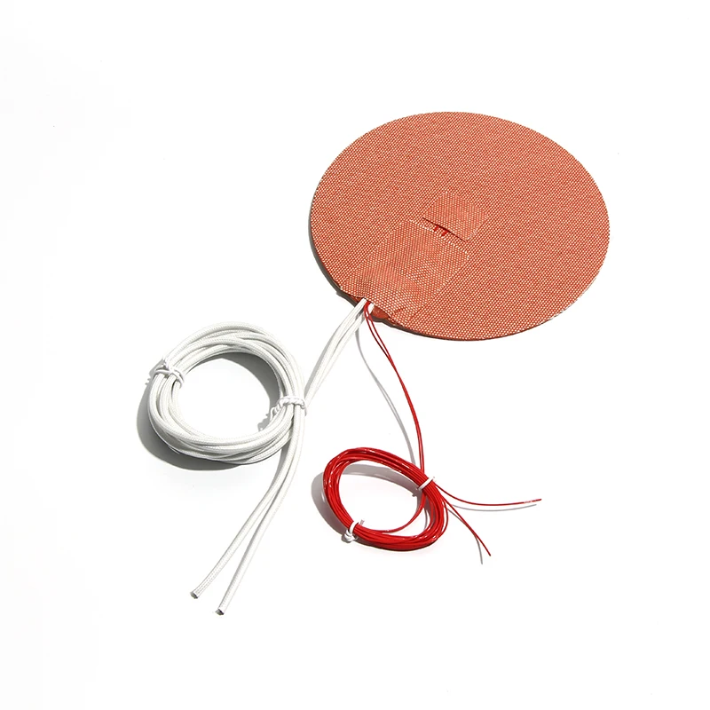 

110V/220V NTC 100K Thermistor Round Silicone Heating Pad Dia.170mm-300mm 200W-380W 3D Printer Heater 3M Self-adhesive