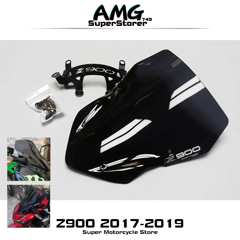 Экран ветрового стекла мотоцикла для Kawasaki Z900 Z 900 2017 2018 2019 | Автомобили и мотоциклы