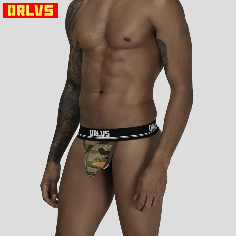 ORLVS фирменные сексуальные стринги для геев cueca tanga hombre с мешочком пениса нижнее