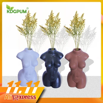 

Modern Handmade Ceramic Statue Vase Art Human Body Sculpture Fleshy Flower Pot Nordic Ins Home Decoration Ornaments Flower