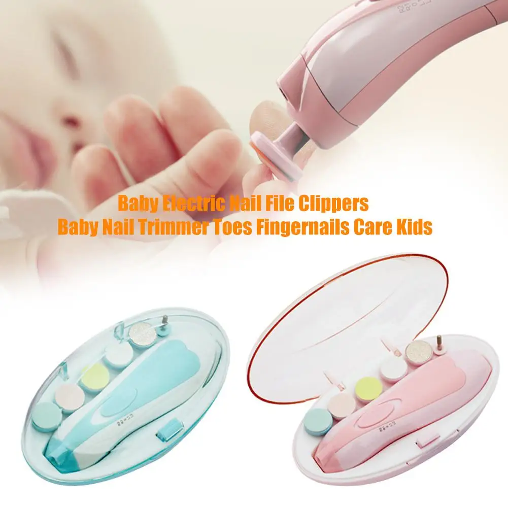 Portable Adult LED Safety Electric Nail File Clippers Baby Toes Fingernails Grinder Manicure Pedicure Care Tool Set For Kids | Мать и