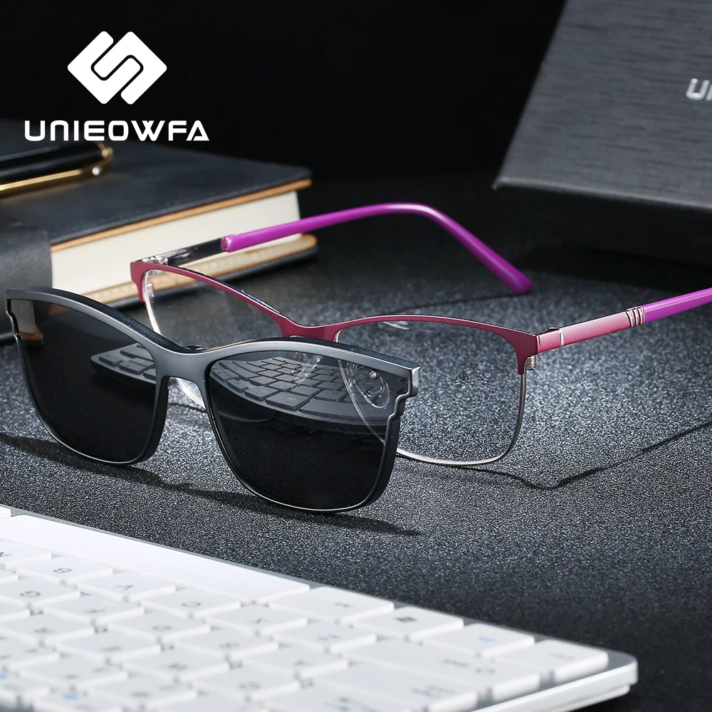 Polarized Clip On Sungasses Women Retro Cat Eye Prescription Sun Glasses For Women UV400