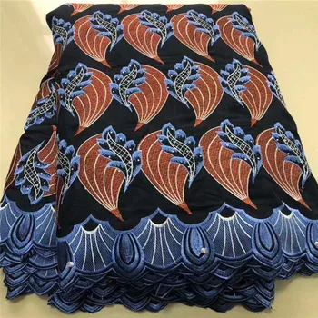 

African Lace Fabric 2019 Latest French Swiss voile Cotton Embroidered High Quality Nigerian Laces Fabrics 5Yards For Wedding