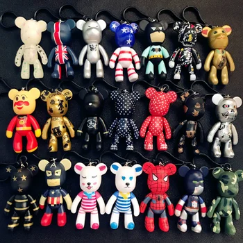 

Fashion Korea Cute Creative Violence Bear Key Chain Car Key Chain Pendant Cartoon Buckle Men and Women Gifts Wholesale