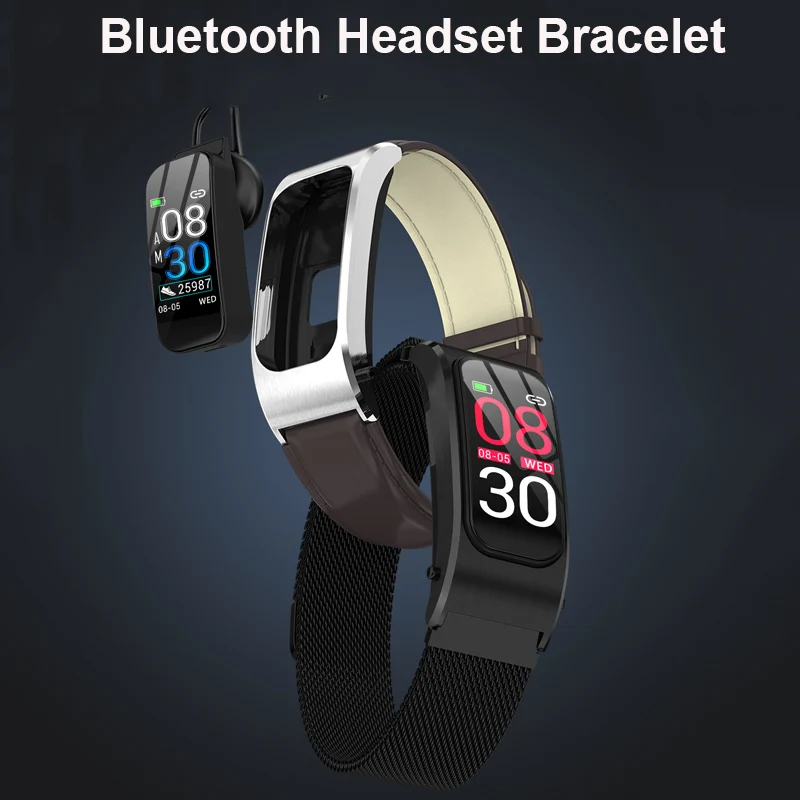 Новейший Смарт-браслет Bluetooth наушники-браслет 0,9" ips полноэкранный дисплей фитнес-трекер для измерения сердечного ритма подарок умные часы