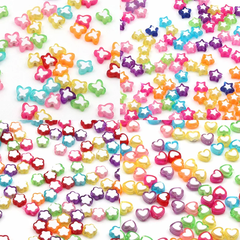 

100pcs Multicolor Acrylic Beads Loose Spacer Beads for Jewelry Making Flat Beads DIY Necklace Bracelet Finding