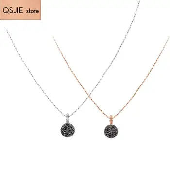 

QSJIE High quality SWA new lollipop necklace, black, gold crystal jewelry suitable for handmade original glamour lady Necklace