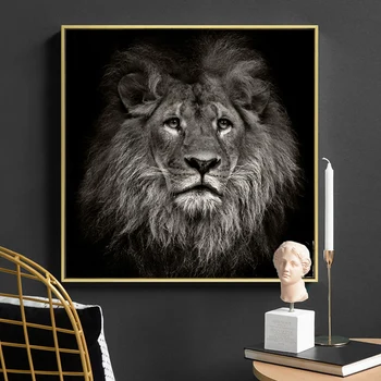 

Decorative Head Lion Africa wild Animal Oil Painting on Canvas Posters Prints Cuadros Wall Art Pictures For Living Room