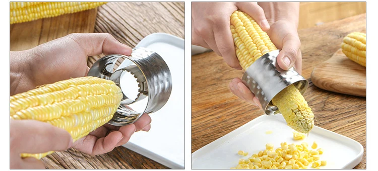 Инструмент для удаления кукурузы из нержавеющей стали прибор для чистки кукурузы молотилка инструмент для резки резак зубчатое лезвие с нескользящей рукояткой