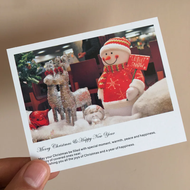 

Lepin Paper Card Christmas New Year Holiday Greeting Card Lomo Wind Card Blessing Postcard after Sales Card Snowman