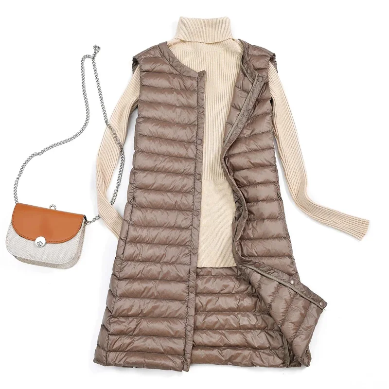 

Women Thin Ultralight Down Vest White Duck Down Vests Spring And Autumn Warm Female Outwear