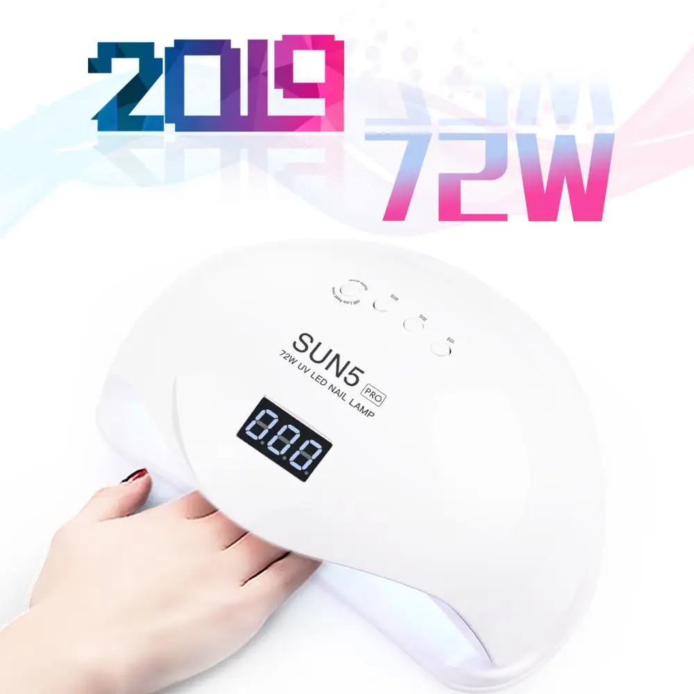 SUN5 PRO 72 Вт УФ лампа светодиодная для сушки ногтей LED Гель-лак с нижним таймером
