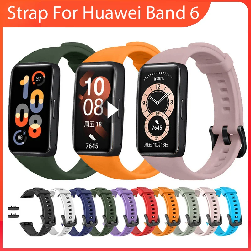 Correa deportiva de silicona suave para Huawei Band 6, pulsera