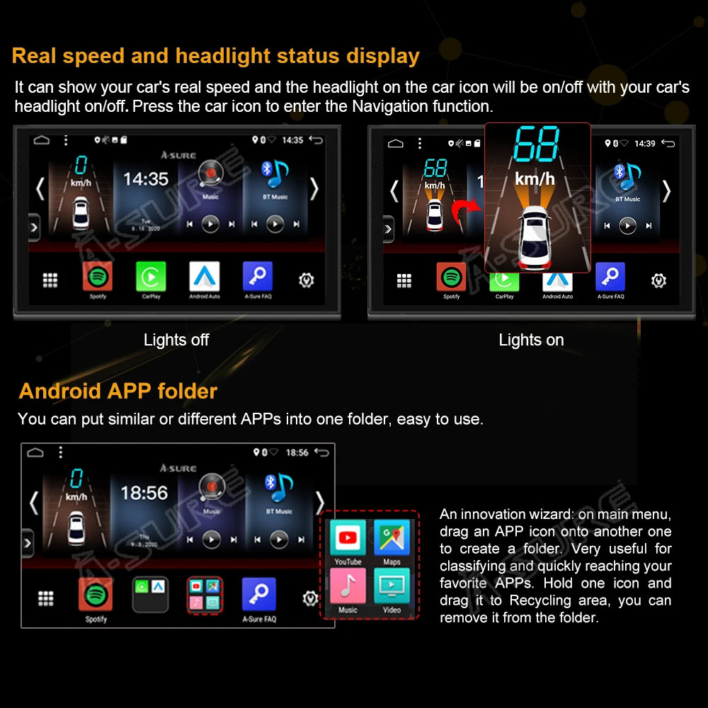 A-Sure Car Radio Dual Tuner CarPlay Android 10 WIFI 4G GPS DVD Navigation For VW PASSAT B6 Polo Sharan TIGUAN GOLF 5 Skoda Seat