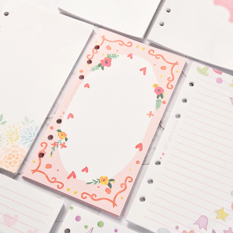 A5 A6 A7 рассыпчатый лист цветной My Girl Mind Refiller Papers набор, 6 отверстий блокнот Padfolio Diy аксессуар 101 листов/202 страниц