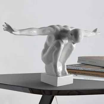 

Wings Person Thinking Figurines Ornament Home Office Stylish Living Room Study Room Table Decoration Art Decoration Silent Fly