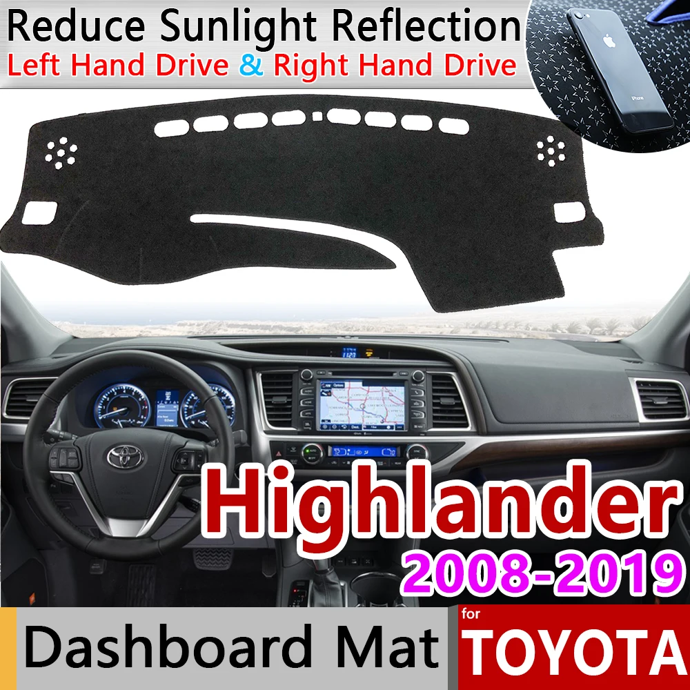 Для Toyota Highlander 2008 ~ 2019 XU40 XU50 Kluger Противоскользящий коврик на приборную панель