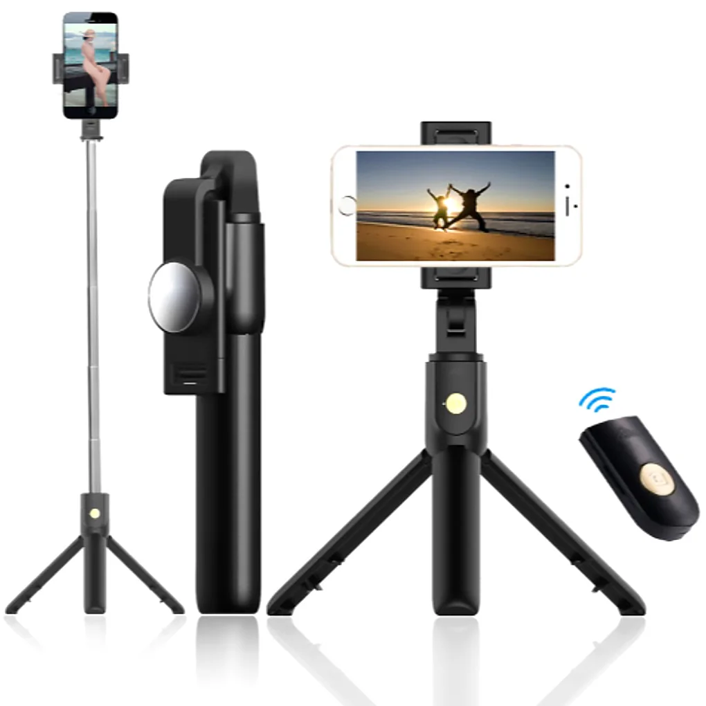 

Wireless Bluetooth Selfie Stick Foldable Mini Tripod Expandable Monopod with Remote Control for iPhone IOS Android