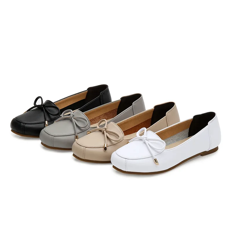 

2019 Square Head Shoes Women's Flat-Low-Cut Low Heel Korean-style Versatile Autumn Simple Casual Shoes