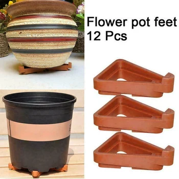 

12pcs Flower/Plant Pot Feet Invisible Pot Toes Lifters Pot Plant Stand Rack for Indoor and Outdoor Plant Pots _WK