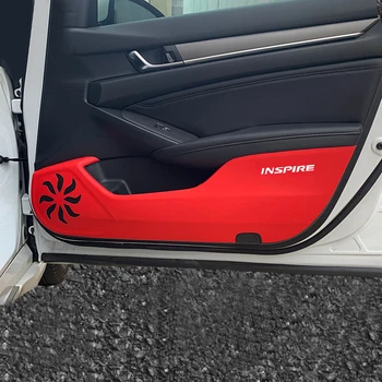 

4 Pcs Car Door Anti-kick Pad Carbon Fiber Leather Mat Waterproof Sticker Decoration Accessories For Honda INSPIRE 10th